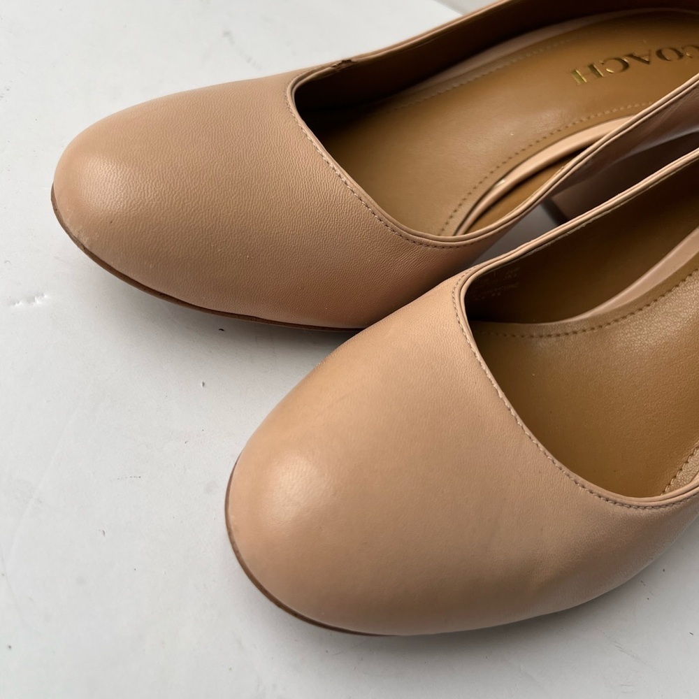 Coach Georgina Leather Pump Tan Beechwood Size 8B - Picture 11 of 12